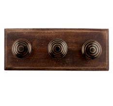 Black Striped Ceramic Wooden Hooks 