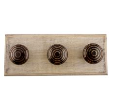 Black Striped Ceramic Wooden Hooks 
