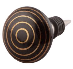 Black Striped Ceramic Wine Stopper