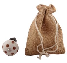 Brown Dotted Ceramic Floral Wine Stopper