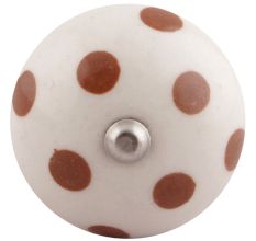 Brown Dotted Ceramic Floral Wine Stopper