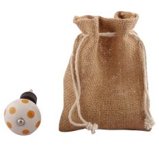 Mustard Polka Dotted Ceramic Floral Wine Stopper