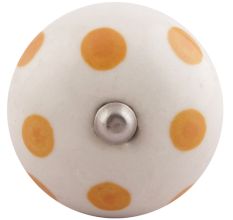 Mustard Polka Dotted Ceramic Floral Wine Stopper