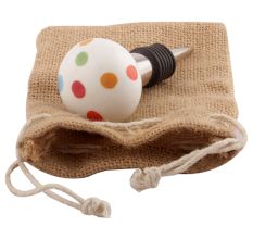 Multicolor Polka Dotted Ceramic Wine Stopper