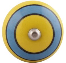 Turquoise And Yellow Striped Ceramic Wine Stopper