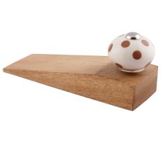 Brown Dotted Ceramic Floral Door Stopper
