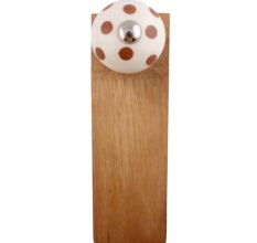 Brown Dotted Ceramic Floral Door Stopper