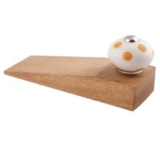 Mustard Dotted Ceramic Floral Door Stopper