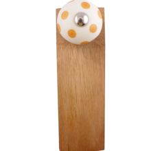 Mustard Dotted Ceramic Floral Door Stopper