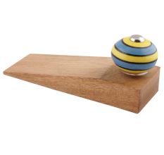 Turquoise And Yellow Striped Ceramic Floral Door Stoppers
