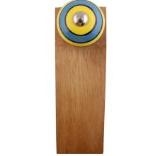 Turquoise And Yellow Striped Ceramic Floral Door Stoppers