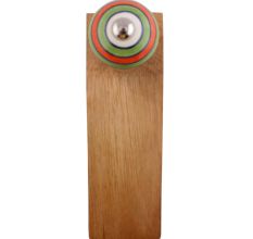 Pea Green Striped Ceramic Floral Door Stoppers
