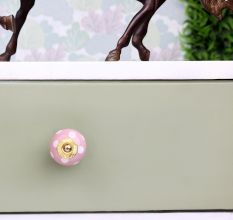 Pink Polka Dotted Small Ceramic Cabinet Knobs