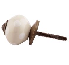 Cream Dotted Small Ceramic Drawer Knobs Online 