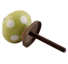 Pea Green Dotted Small Ceramic Drawer Knobs