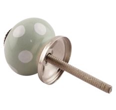 Sage Green Dotted Small Ceramic Cabinet Knobs Online