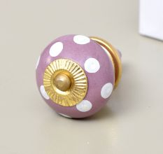 Purple Dotted Small Ceramic Knobs Online 