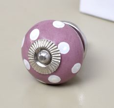 Purple Dotted Small Ceramic Knobs Online 