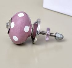 Purple Dotted Small Ceramic Knobs Online 