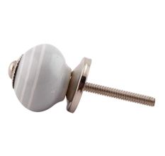 Grey Striped Small Ceramic Drawer Knobs