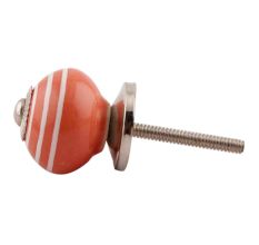 Orange Striped Small Ceramic Dresseer Knobs
