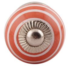 Orange Striped Small Ceramic Dresseer Knobs