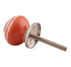 Orange Striped Small Ceramic Dresseer Knobs