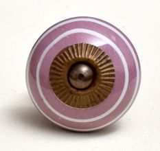 Purple Striped Small Ceramic Knobs