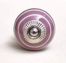 Purple Striped Small Ceramic Knobs