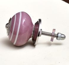 Purple Striped Small Ceramic Knobs