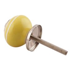 Yellow Striped Small Ceramic Cabinet Knobs Online