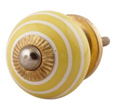 Yellow Striped Small Ceramic Cabinet Knobs Online