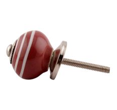Cherry Striped Small Ceramic Wardrobe Knobs Online