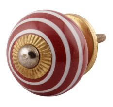 Cherry Striped Small Ceramic Wardrobe Knobs Online
