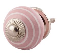 Pink Striped Small Ceramic Knobs Online 