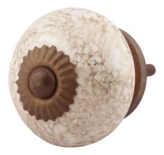 White Marble Ceramic Floral Cabinet Knobs