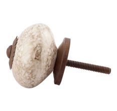 White Marble Ceramic Floral Cabinet Knobs