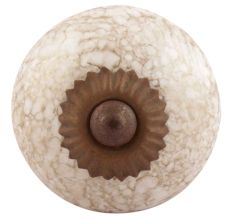 White Marble Ceramic Floral Cabinet Knobs