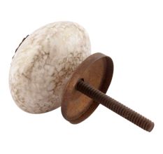 White Marble Ceramic Floral Cabinet Knobs