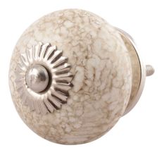 White Marble Ceramic Floral Cabinet Knobs