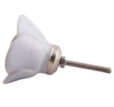 Light Blue Medium Rose Flower Ceramic Dresser Knob