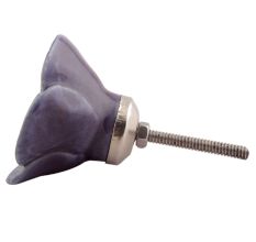 Purple Medium Rose Ceramic Cabinet Knob