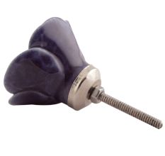 Purple Medium Rose Ceramic Cabinet Knob