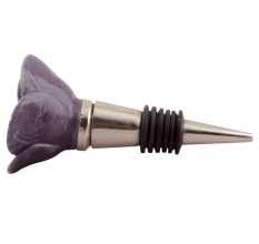 Purple Medium Rose Flower Ceramic Wine Stopper