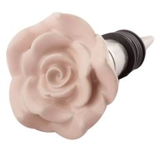 Baby Pink Rose Flower Ceramic Wine Stopper 