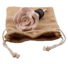 Baby Pink Rose Flower Ceramic Wine Stopper 