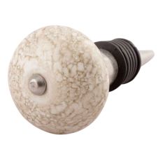 White Marble Ceramic Floral Wine Stopper