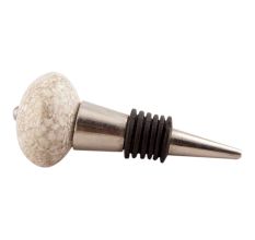 White Marble Ceramic Floral Wine Stopper