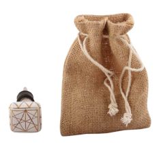 White And Golden Square Ceramic Wine Stopper