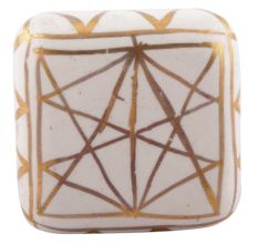 White And Golden Square Ceramic Wine Stopper